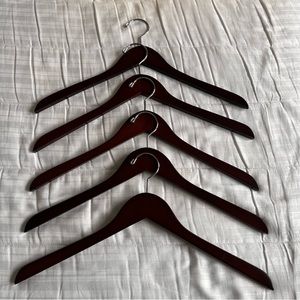 The Container Store Walnut Wooden Shirt Hangers (Set of 6)